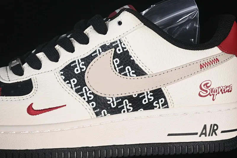 All Categories Nk Air Force 1 Air Force Series Nk Air Force 1 Low Air Force Low Nike Air Force 1'07 Low Joint Beige Black Black Red High-end Customized Low-top Casual Sneakers XD2588-610